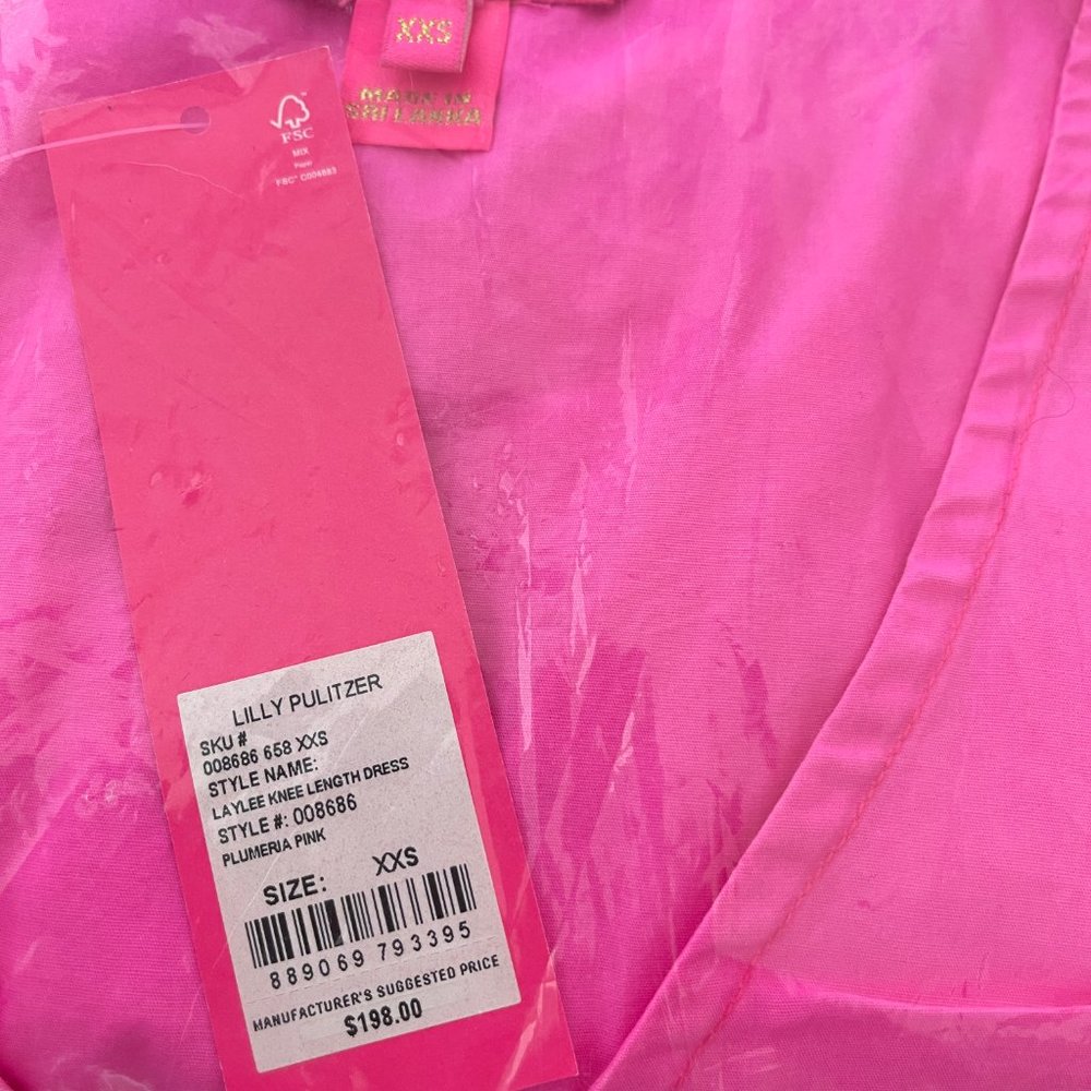 Lilly Pulitzer Laylee Knee Length Dress Plumeria Pink - Size XXS or Small - $198 - Picture 9 of 9